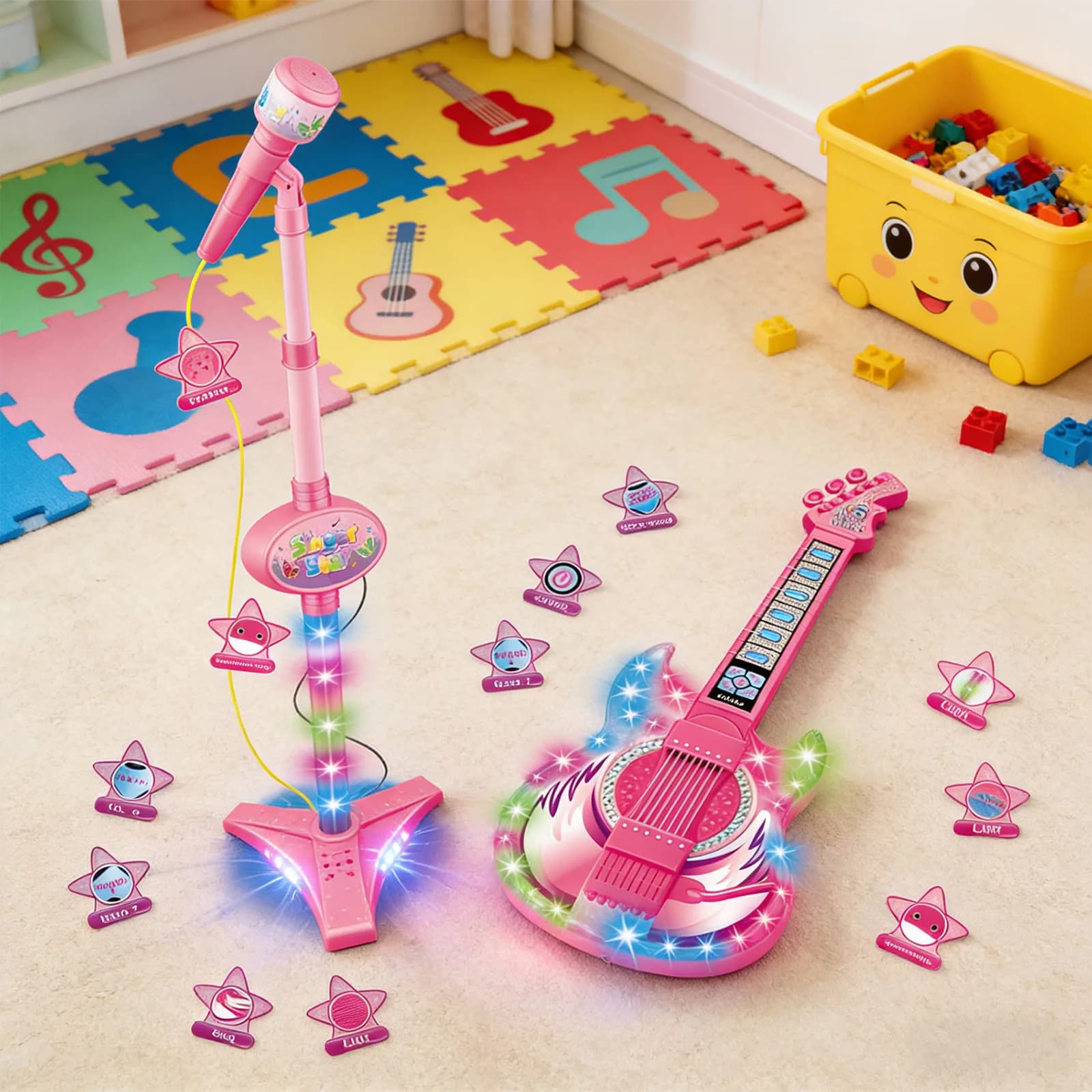 Zestaw Mikrofon + Gitara dla dzieci, zabawka edukacyjna