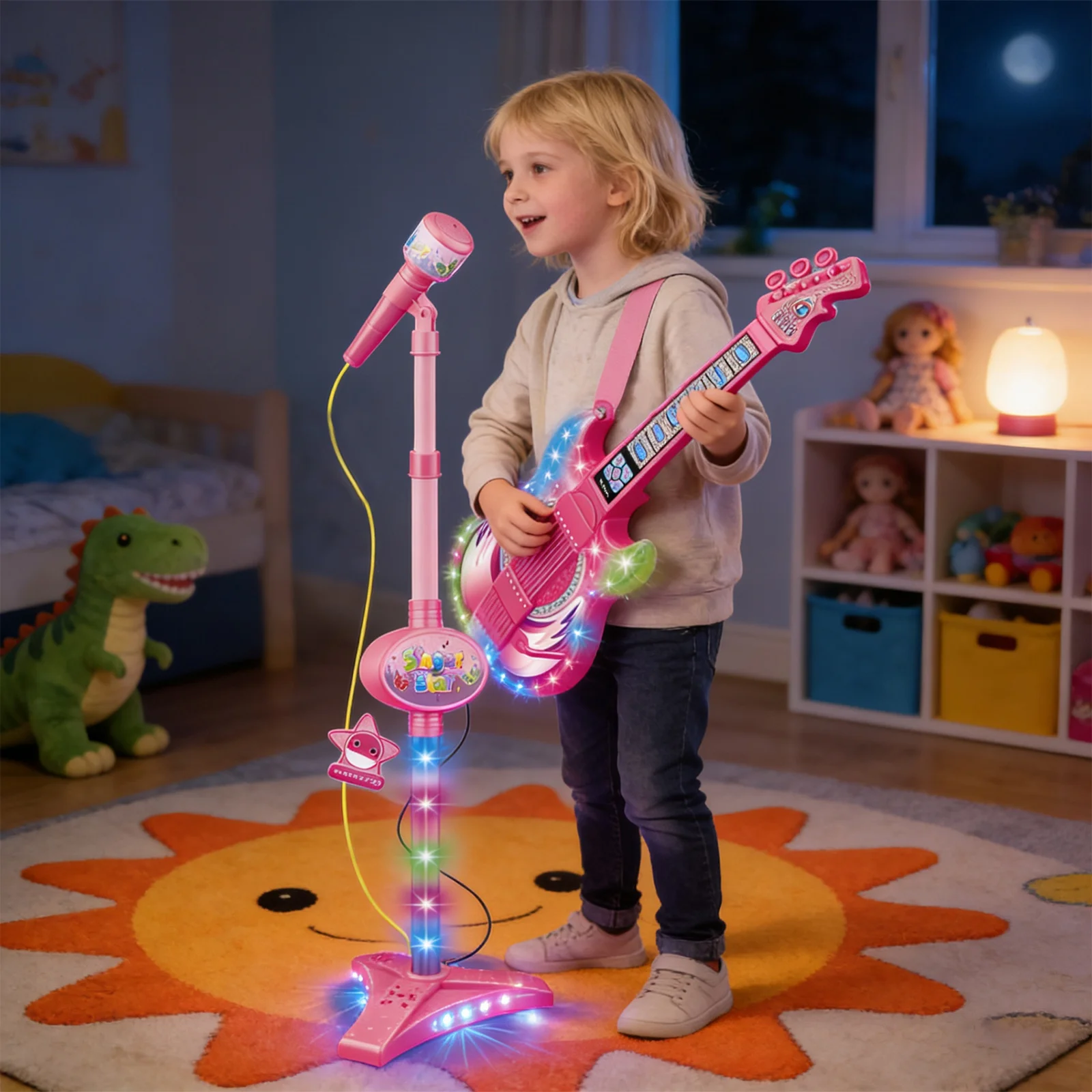 Zestaw Mikrofon + Gitara dla dzieci, zabawka edukacyjna